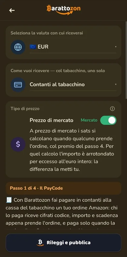 Barattozon nell'app
